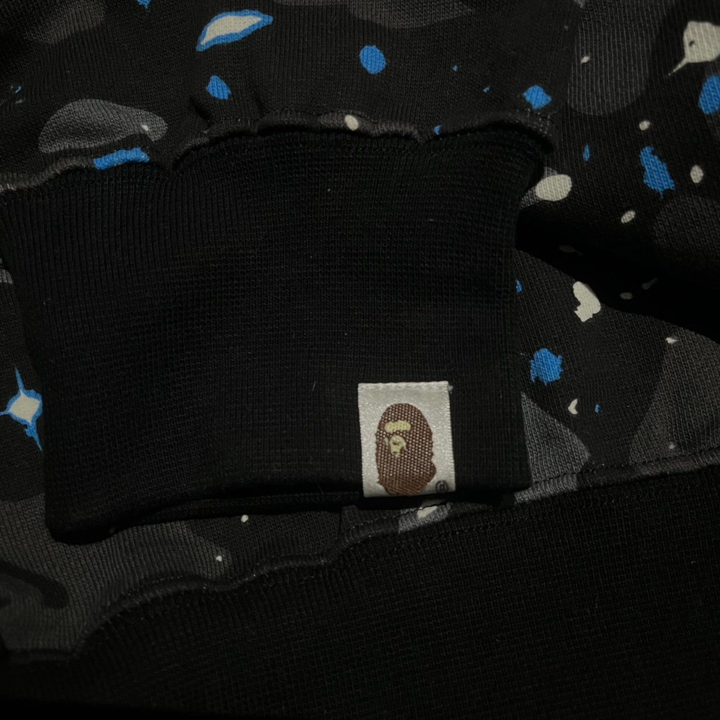 BAPE SPACE CAMO SHARK FULL ZIP HOODIE BLACK