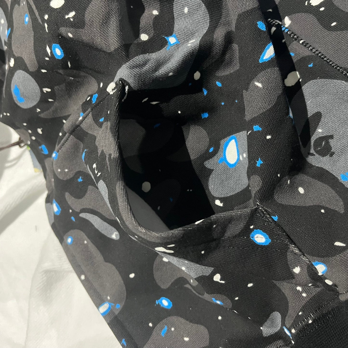 BAPE SPACE CAMO SHARK FULL ZIP HOODIE BLACK