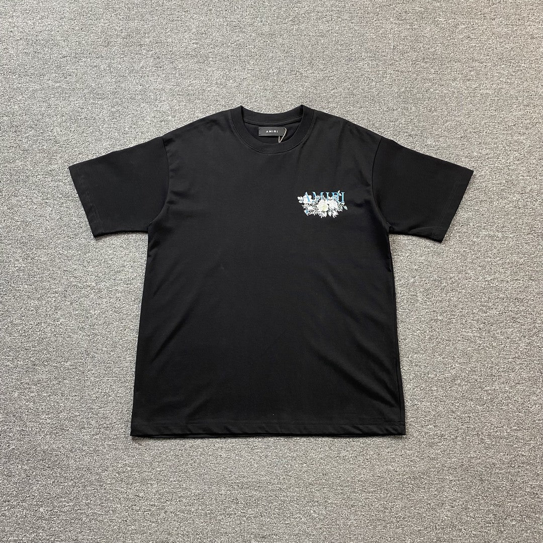 Amiri Floral Logo Tee Black