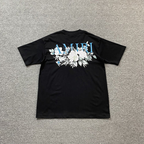 Amiri Floral Logo Tee Black