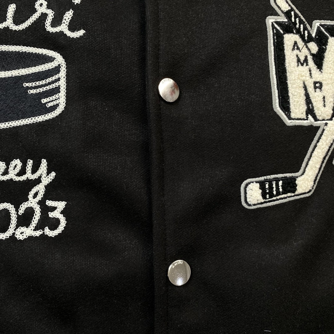 Amiri Hockey Bomber Jacket Black