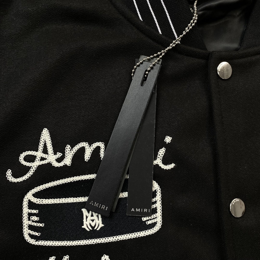 Amiri Hockey Bomber Jacket Black