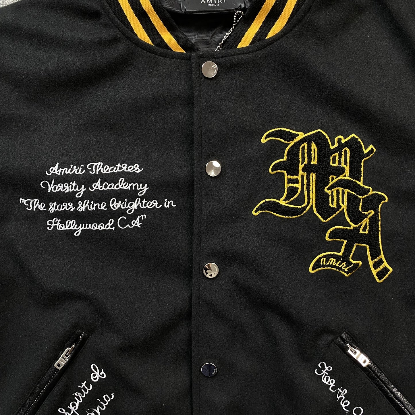 Amiri Lion Varsity Jacket Black