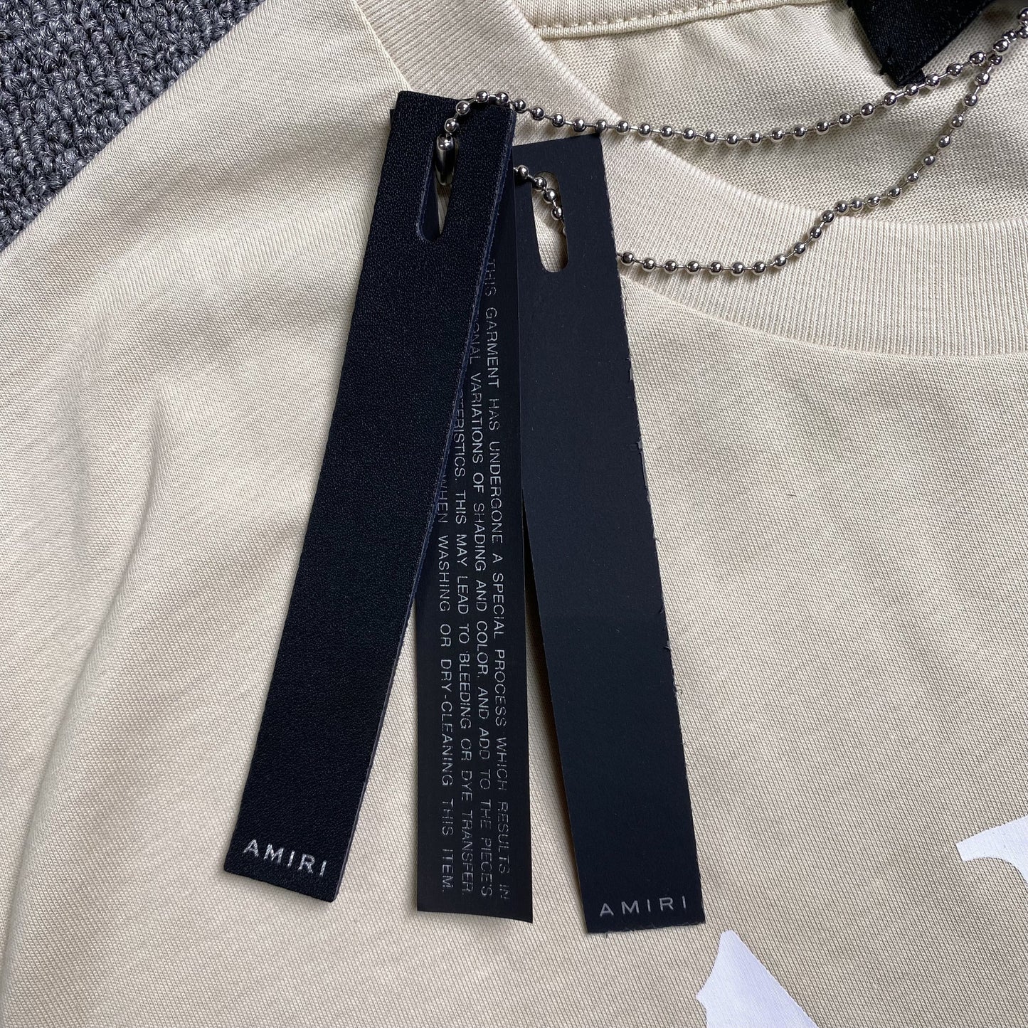 Amiri Ma Bar Logo Tee Beige