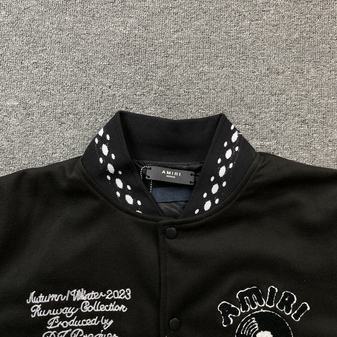 Amiri Premier Record Bomber Jacket Black