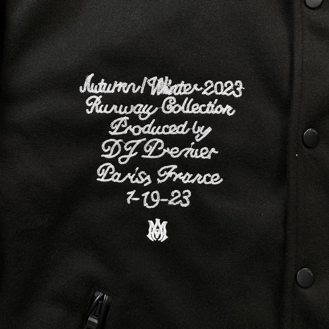 Amiri Premier Record Bomber Jacket Black