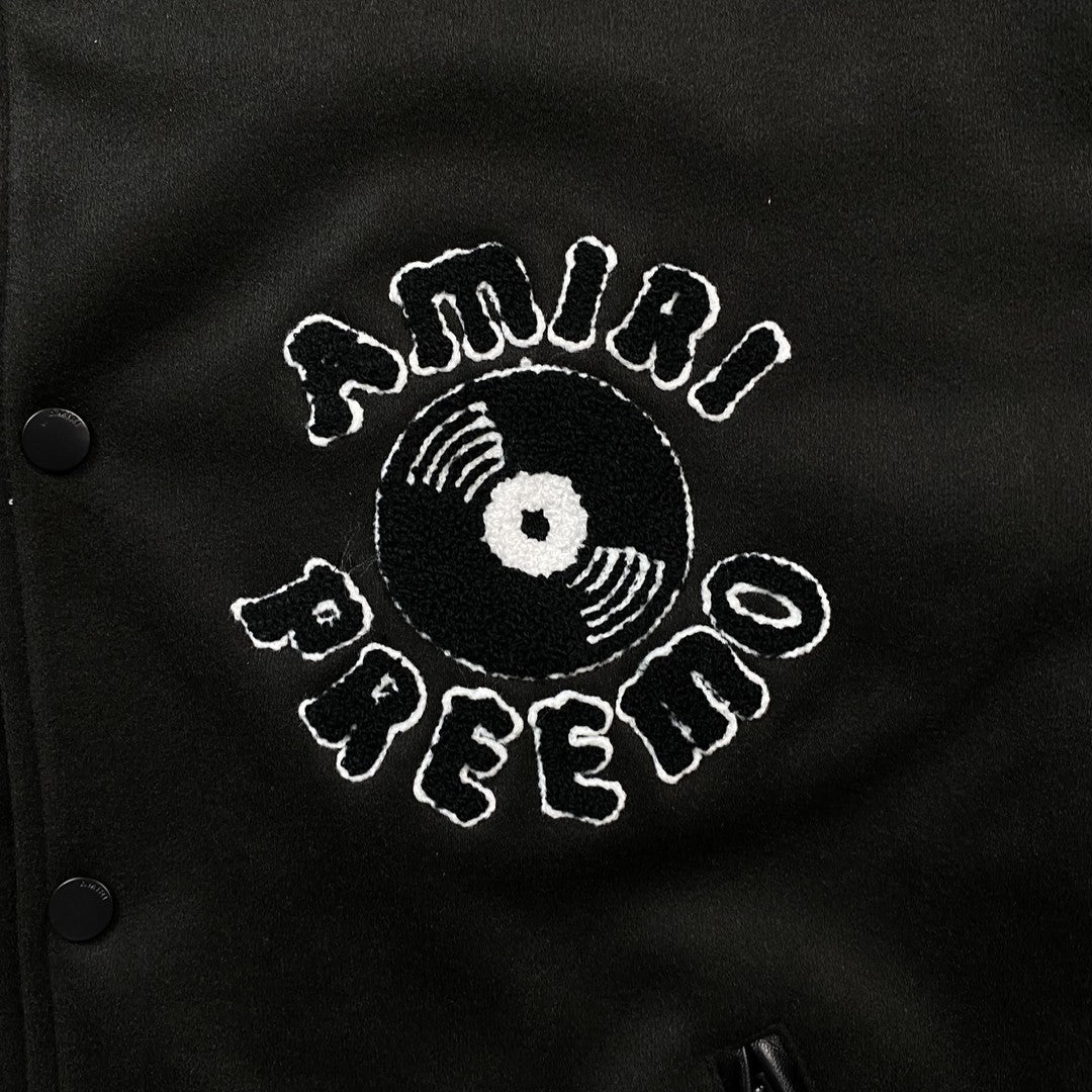 Amiri Premier Record Bomber Jacket Black