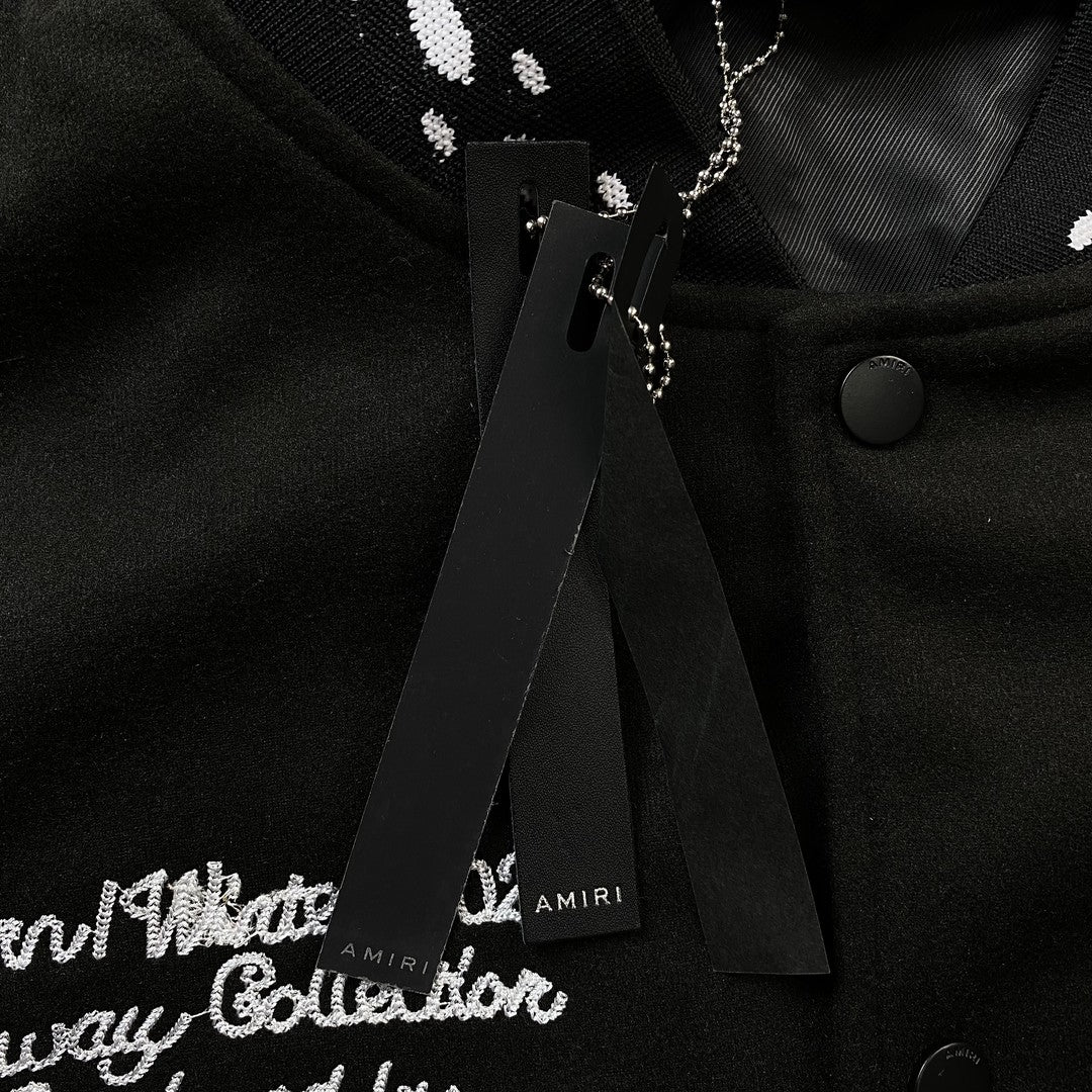 Amiri Premier Record Bomber Jacket Black