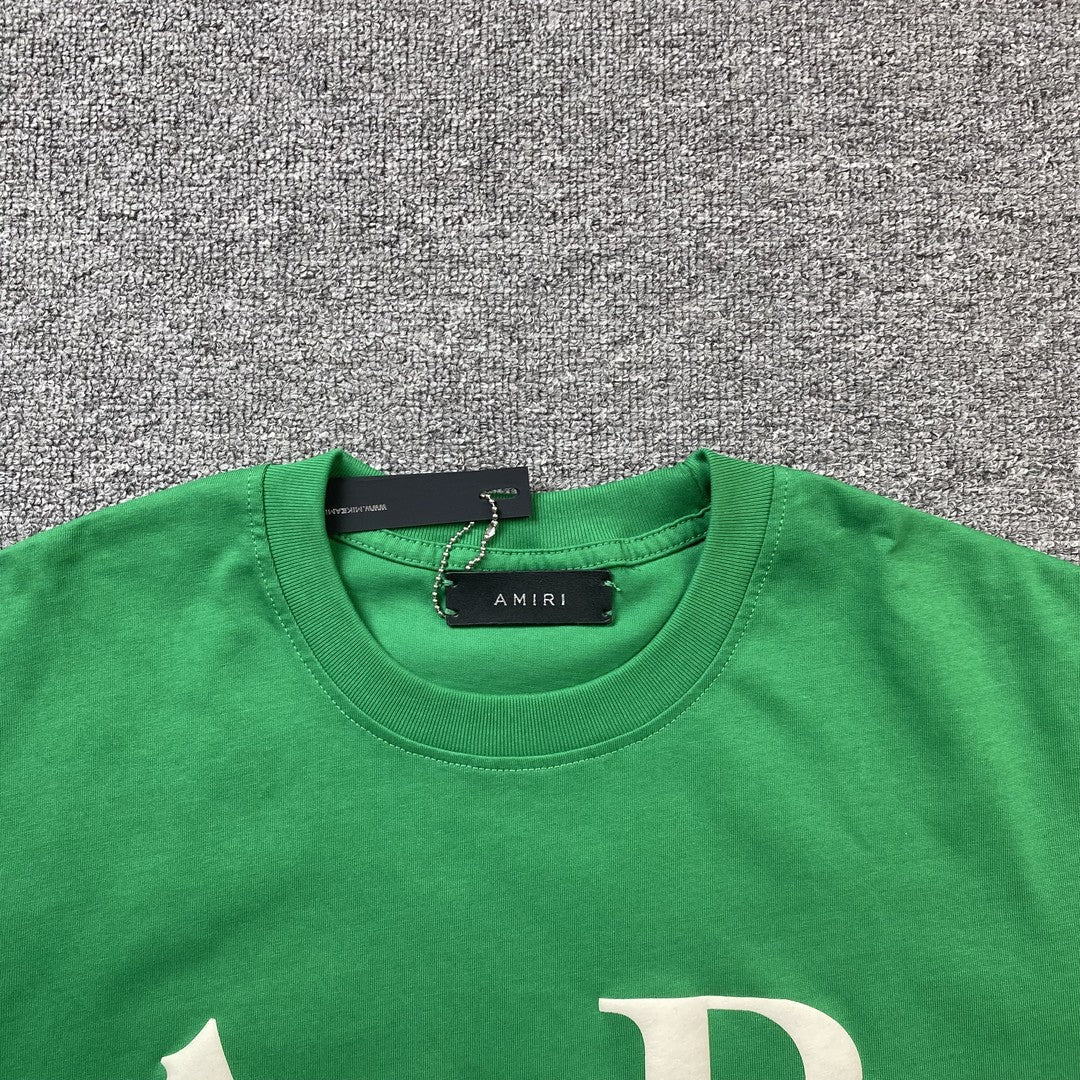 Amiri Staggered Logo Tee Green