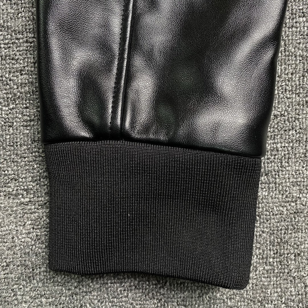 Amiri Staggered Logo Varsity Jacket Black
