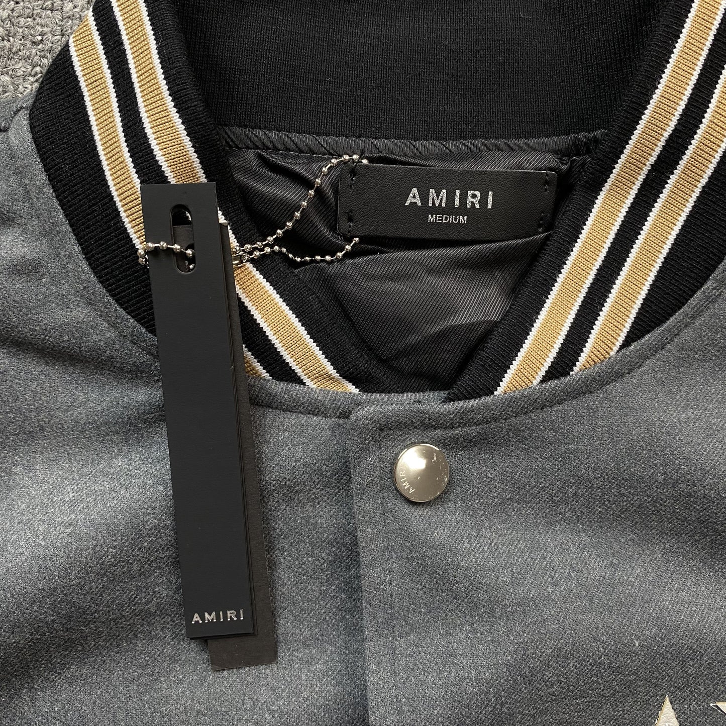 Amiri Stars Bomber Jacket Grey