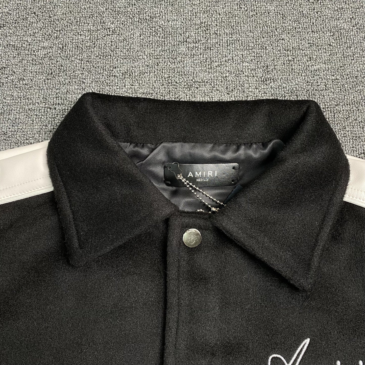 Amiri Varsity Bomber Jacket Black