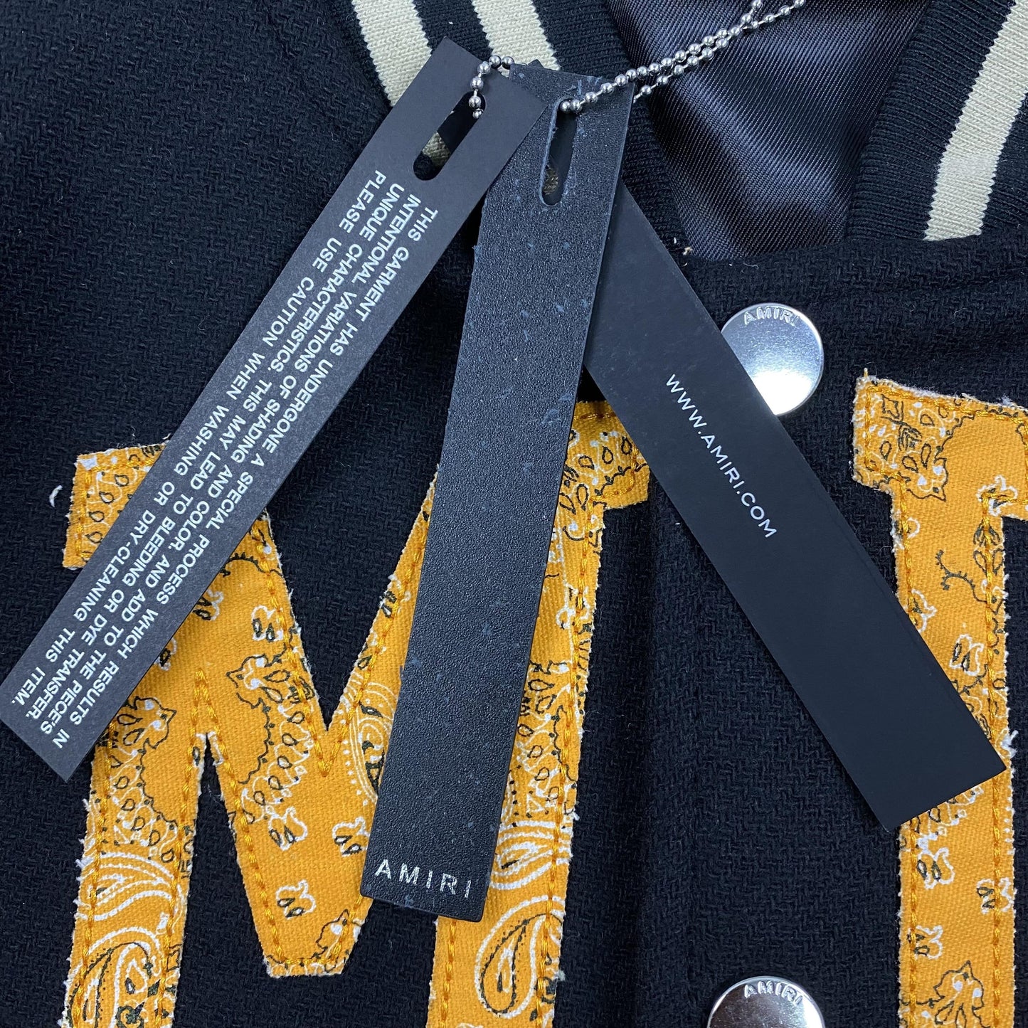 Amiri Vintage Varsity Bomber Jacket Black