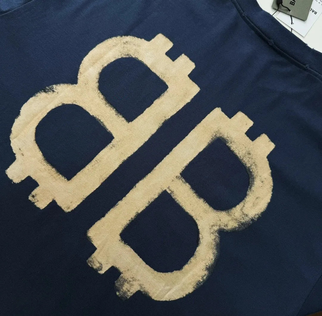 BALENCIAGA CRYPTO T-SHIRT BLUE