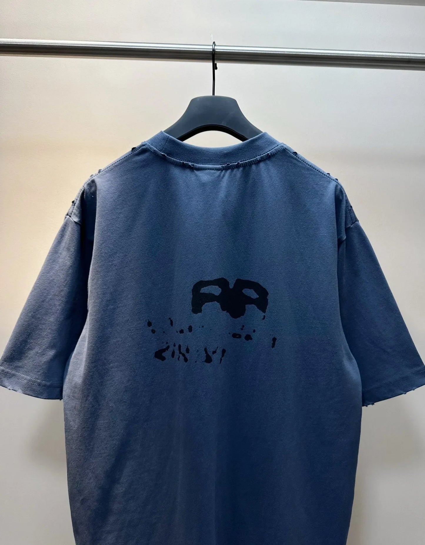 BALENCIAGA HAND-DRAWN BB ICON T-SHIRT BLUE