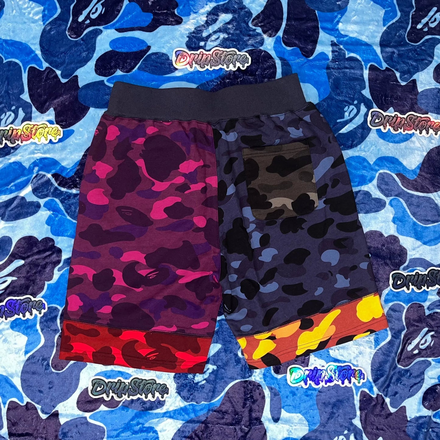 BAPE MIX CAMO SHARK SHORTS