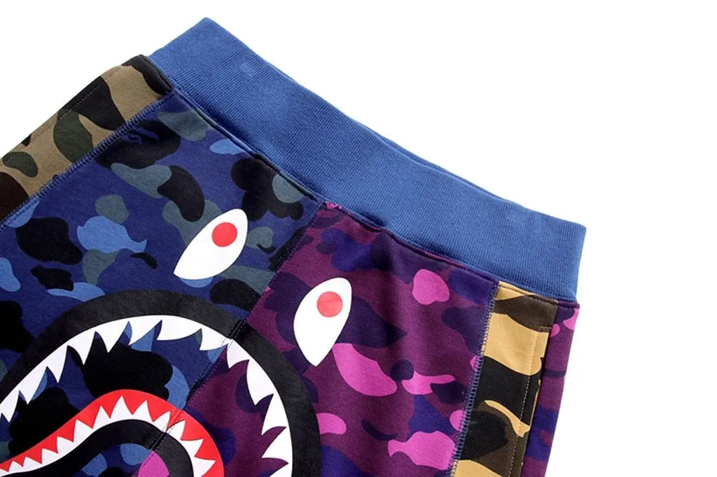 BAPE MIX CAMO SHARK SHORTS