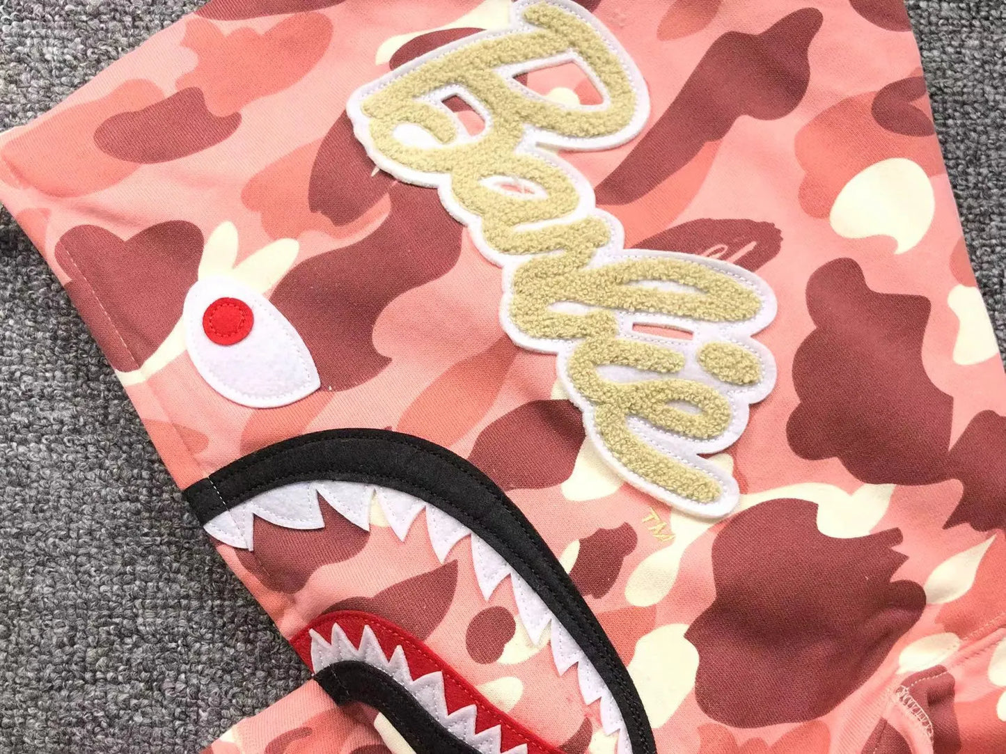 BAPE X BARBIE DOT CAMO SHARK FULL ZIP HOODIE PINK