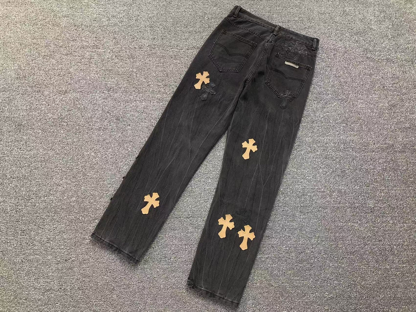 Chrome Hearts Cross Patch Jeans Black