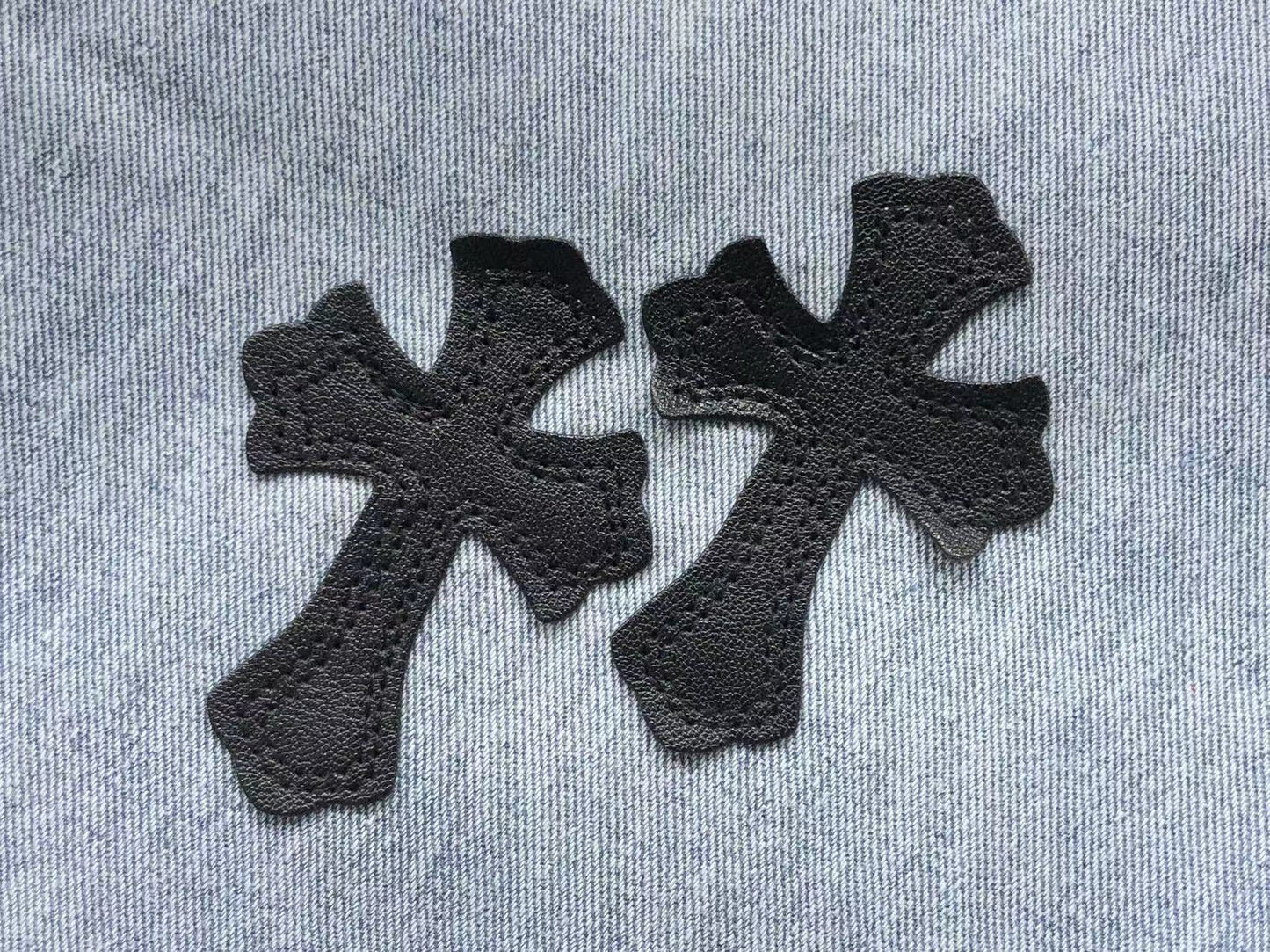 Chrome Hearts Cross Patch Jeans Blue