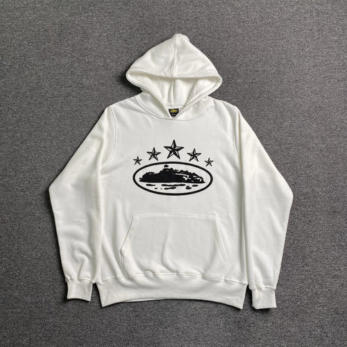 CORTEIZ ALCATRAZ 5 STARZ HOODIE WHITE