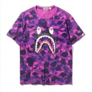 Purple Shark Logo Bape T Shirt