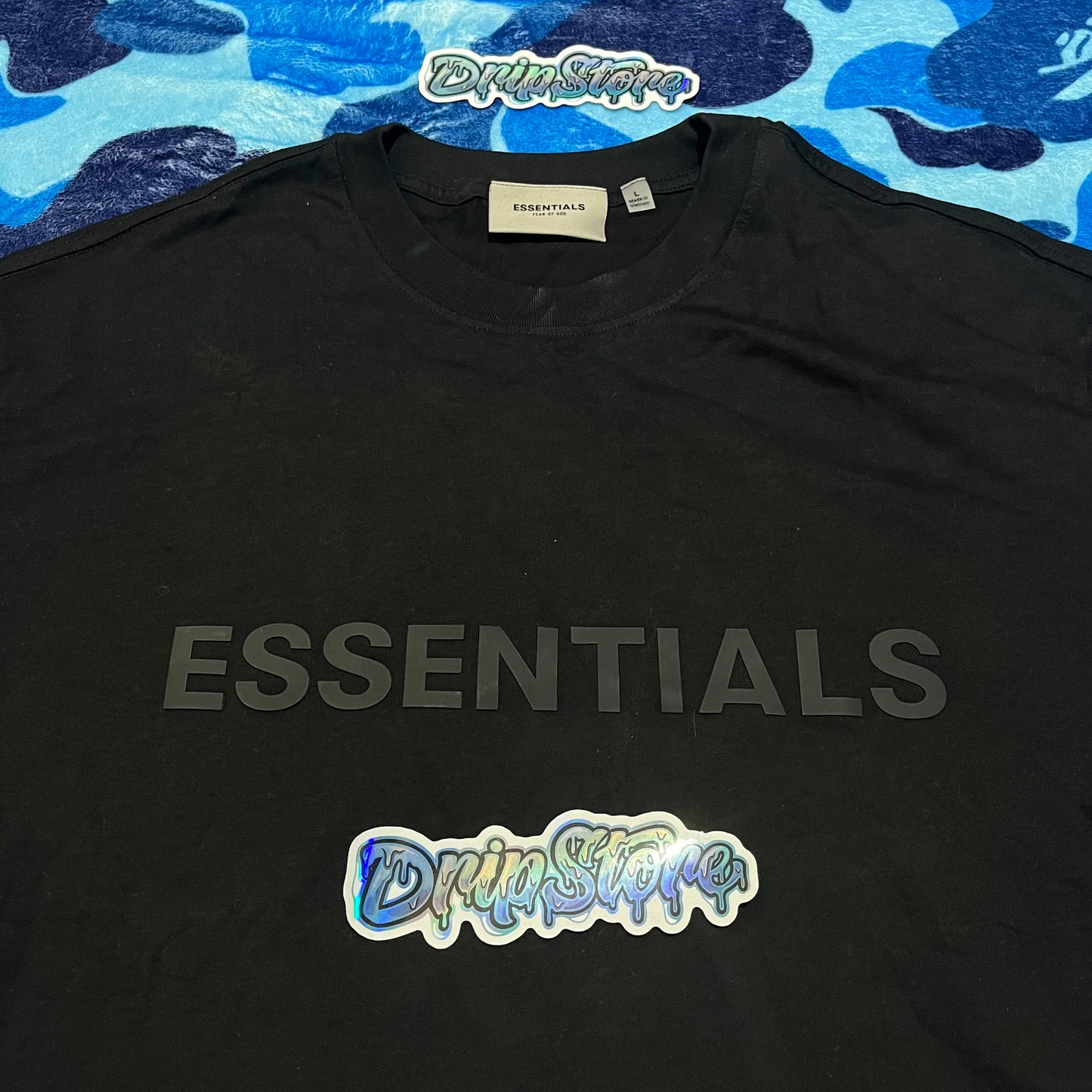 Fear Of God Essentials Applique Logo T-Shirt Black