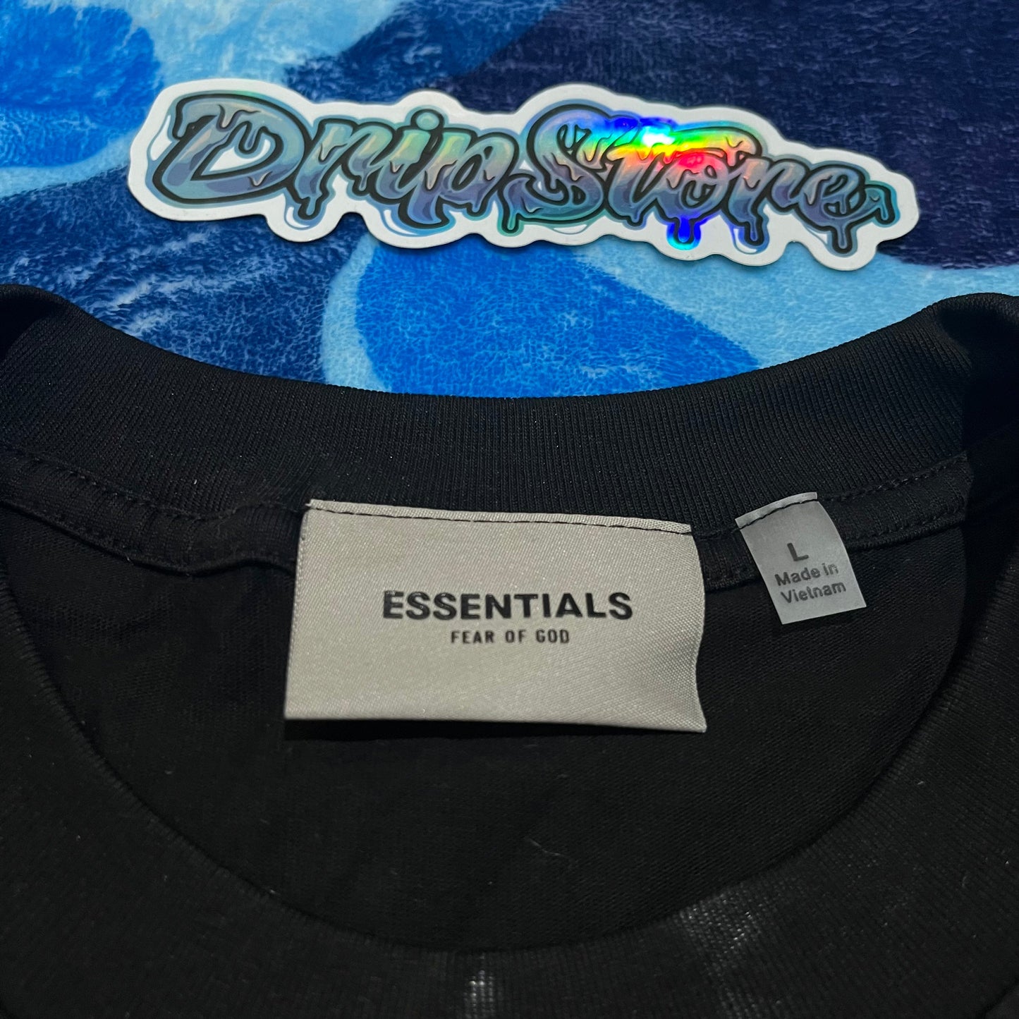 Fear Of God Essentials Applique Logo T-Shirt Black