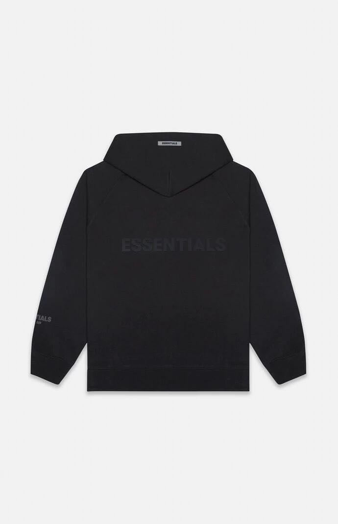 FEAR OF GOD ESSENTIALS APPLIQUE LOGO ZIP UP BLACK