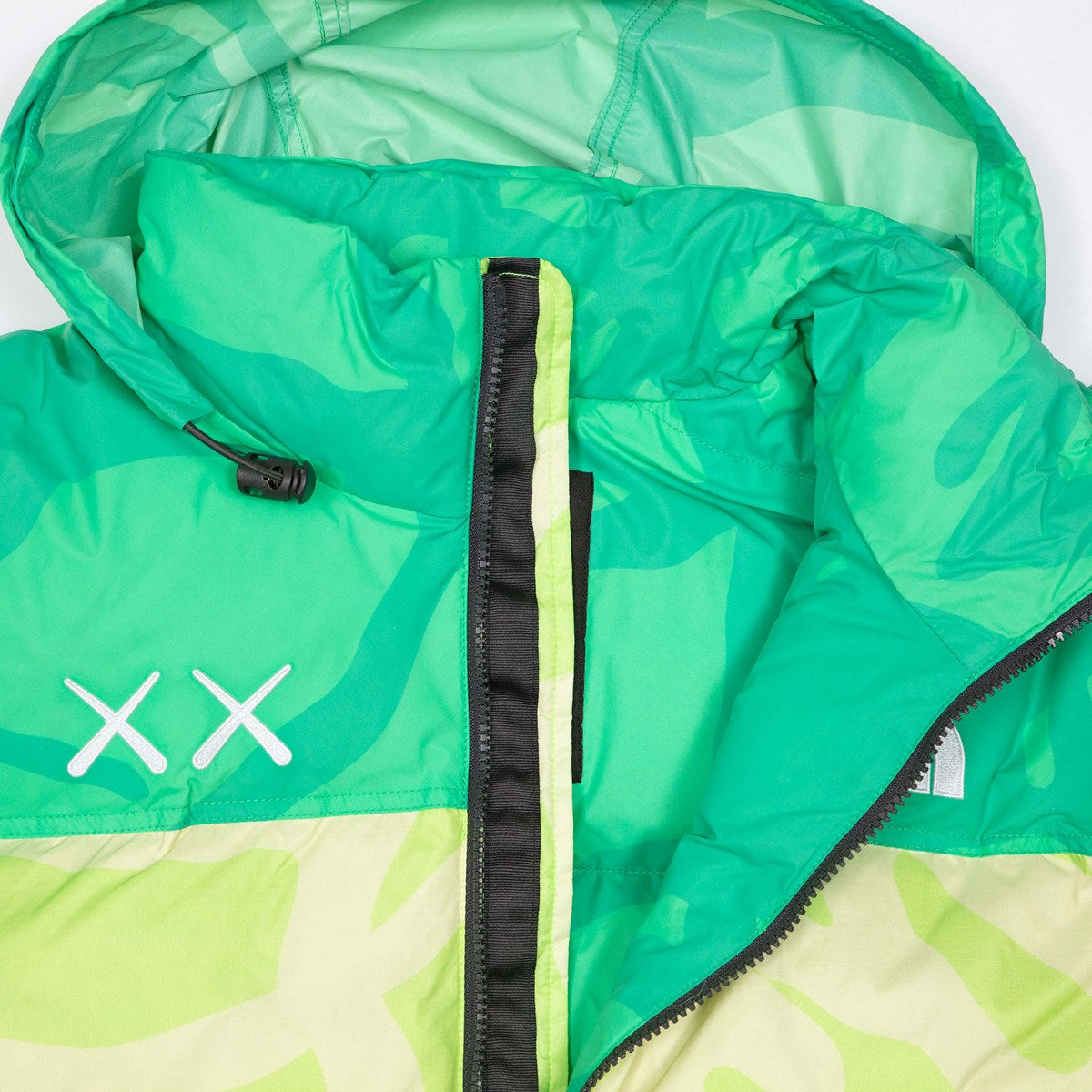 KAWS X THE NORTH FACE RETRO 1996 NUPTSE JACKET SAFETY GREEN
