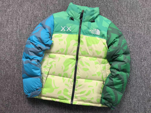 KAWS X THE NORTH FACE RETRO 1996 NUPTSE JACKET SAFETY GREEN