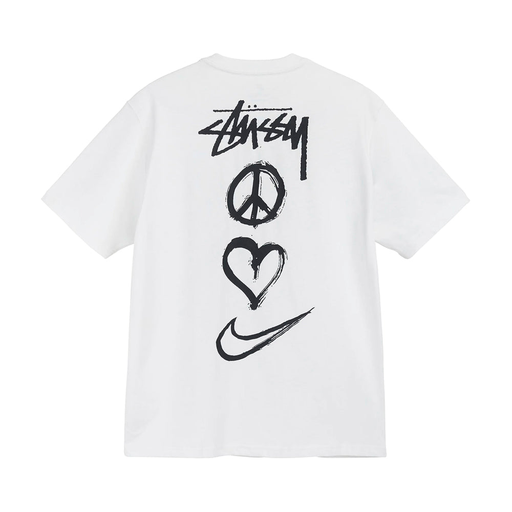 NIKE X STUSSY PEACE, LOVE, SWOOSH T-SHIRT WHITE
