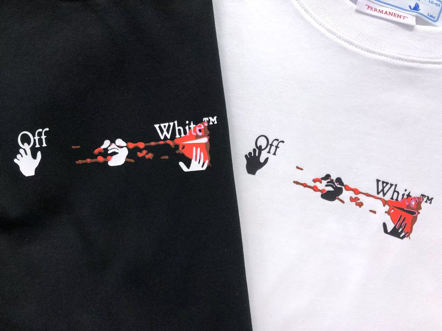 Off White Acrylic Arrow Tee Black