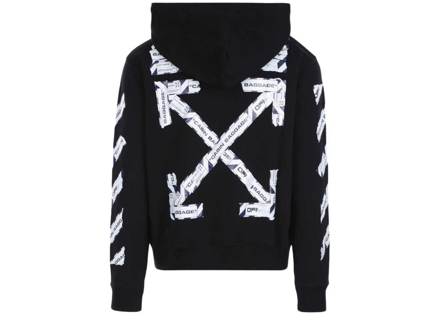 OFF WHITE AIRPORT TAPE ZIP UP HOODIE