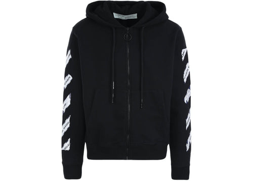 OFF WHITE AIRPORT TAPE ZIP UP HOODIE