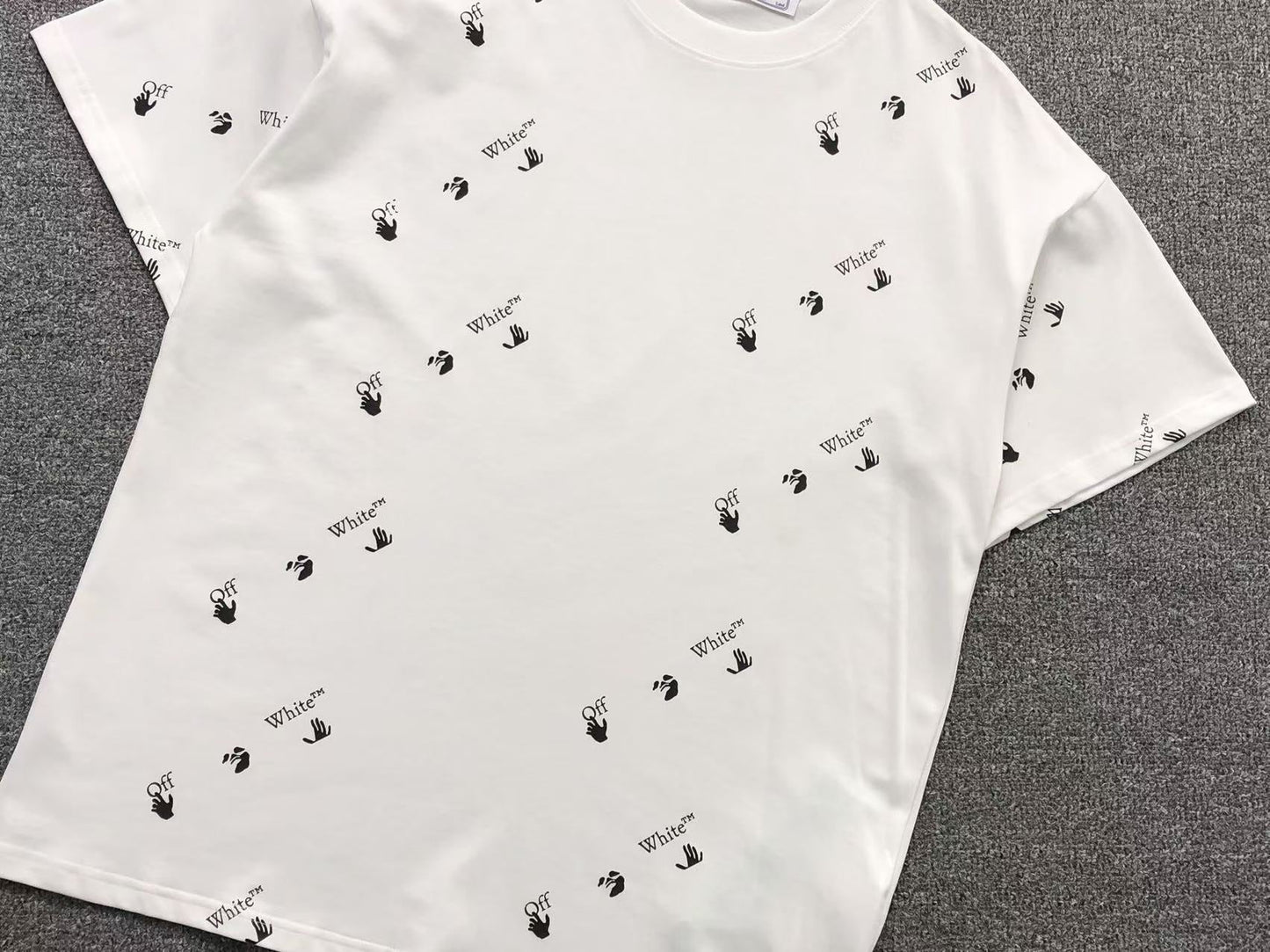 Off White All Over Logo Tee White