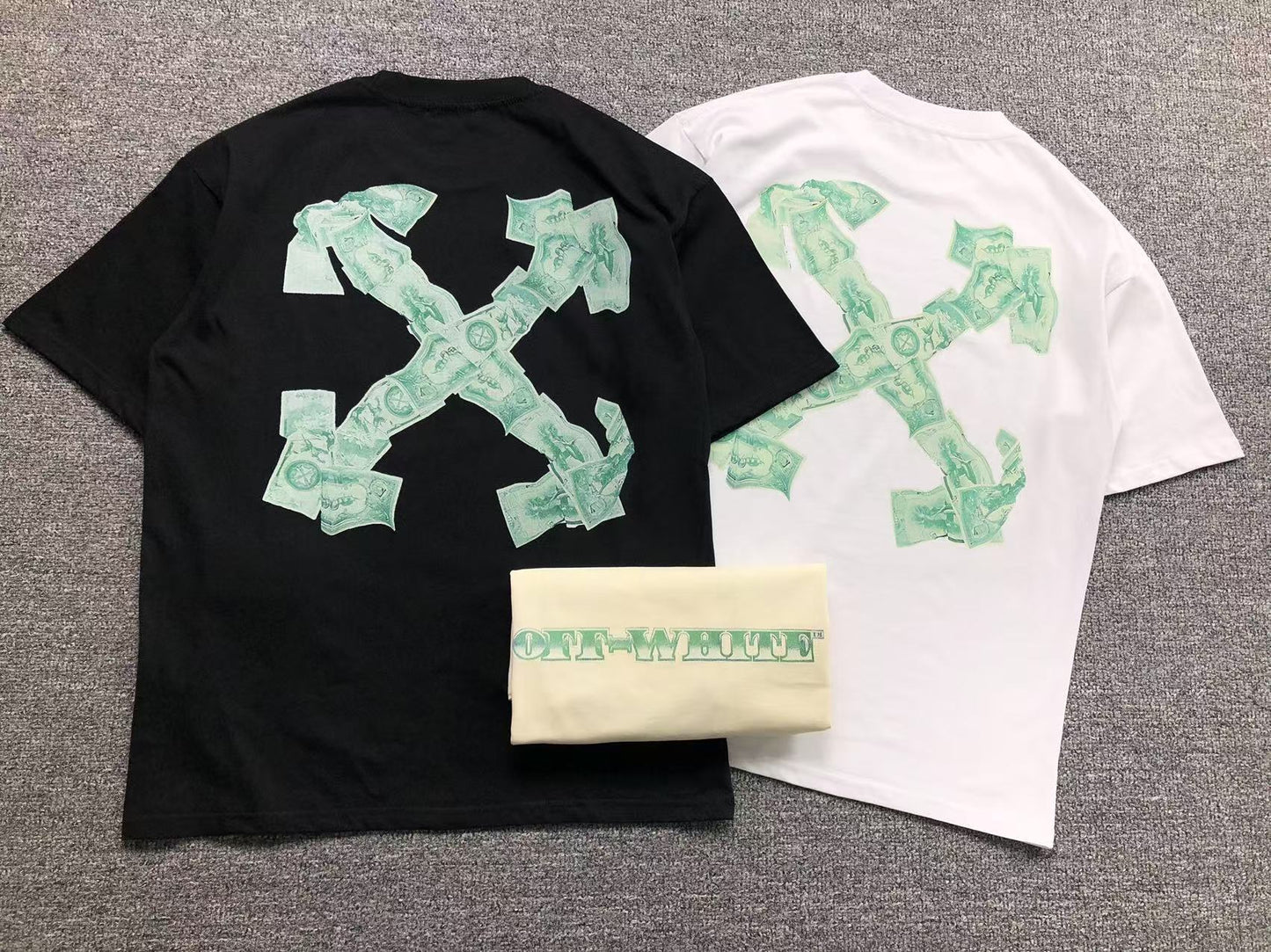 OFF WHITE ARROW CASH TEE BEIGE