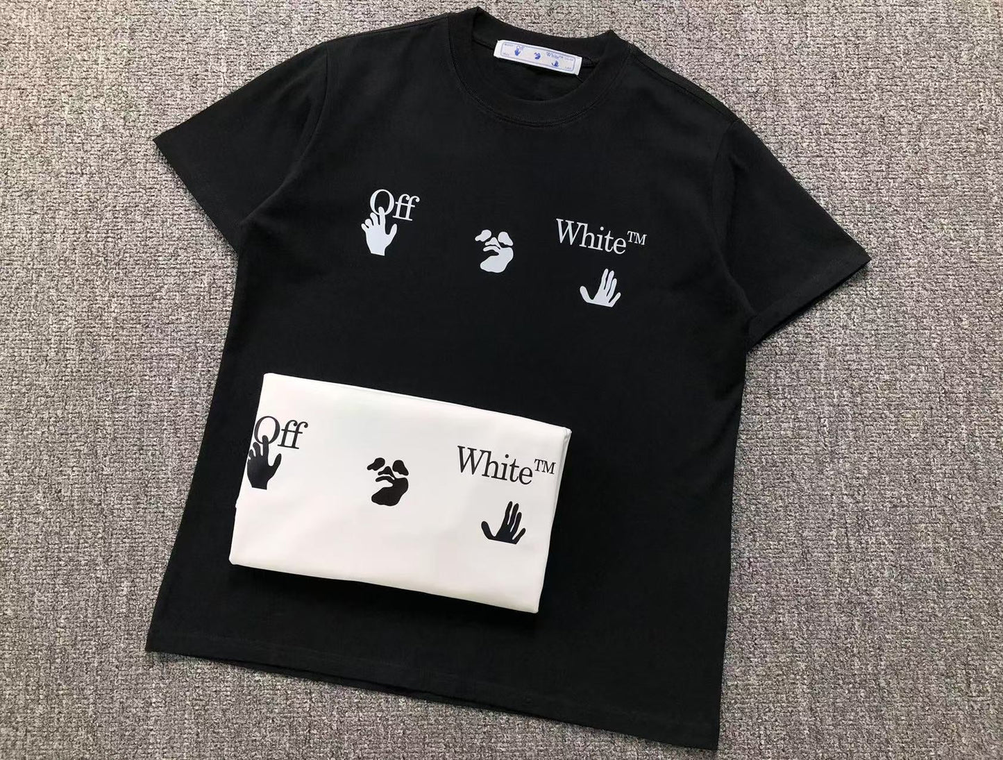 Off White Blue Marker Tee White