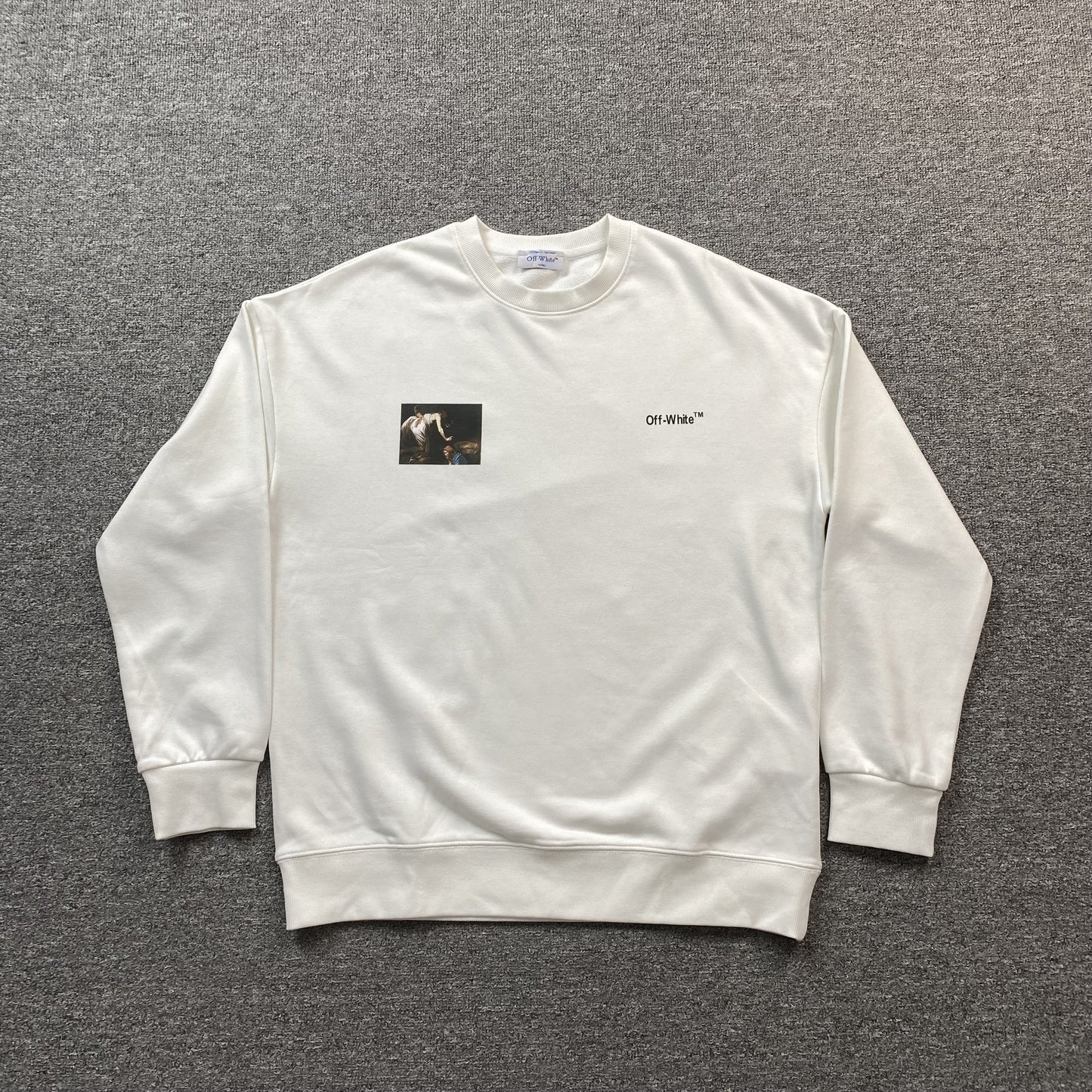 OFF WHITE CARAVAGGIO ANGEL CREWNECK WHITE