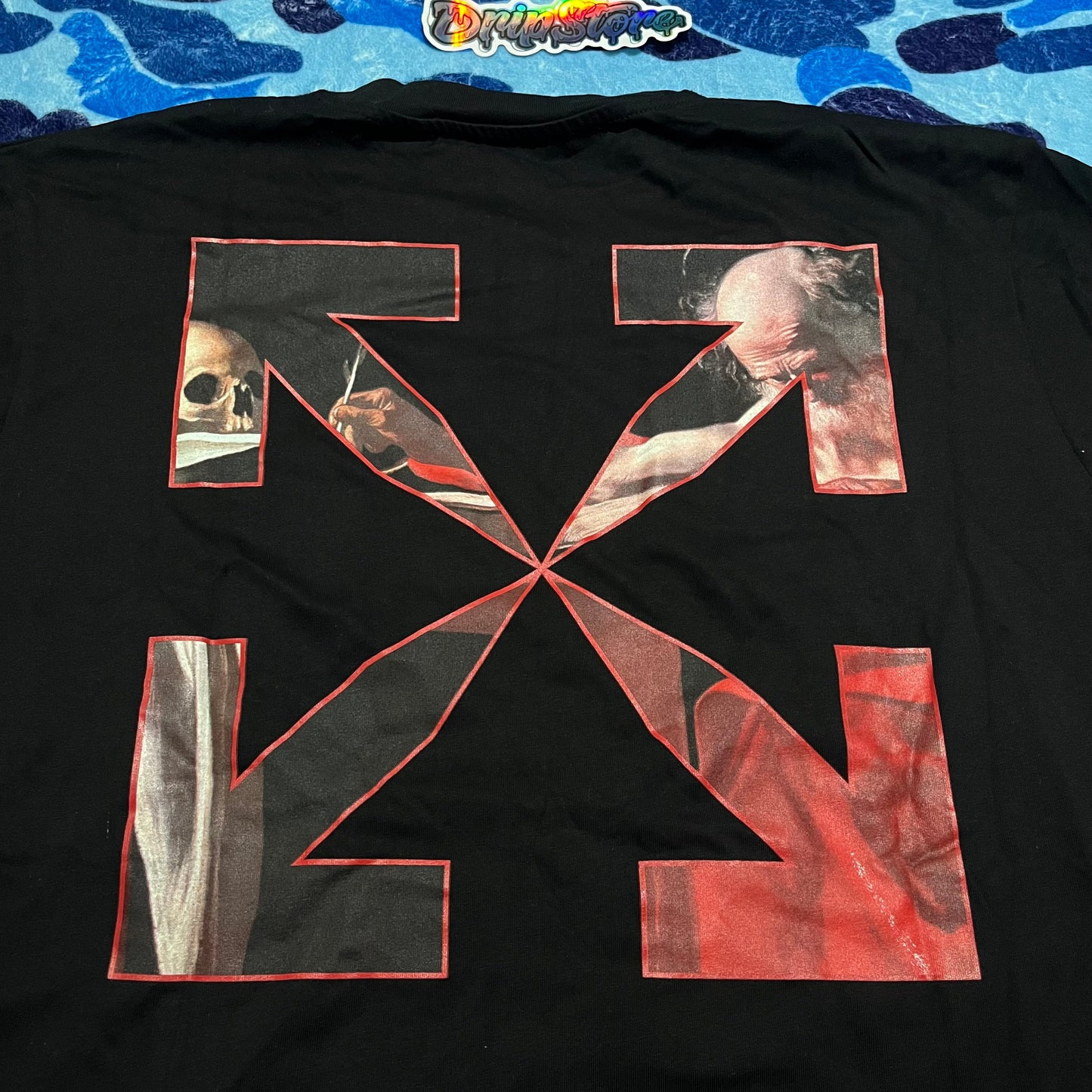 OFF-WHITE CARAVAGGIO JERSEY T-SHIRT BLACK