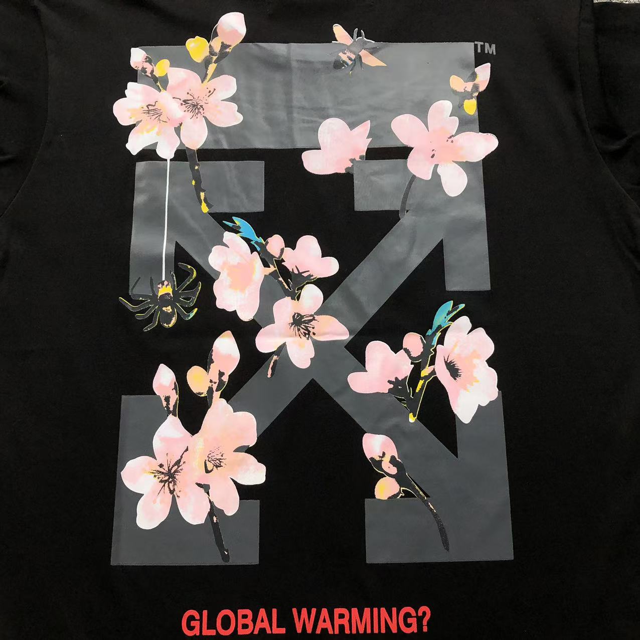Off White Cherry Blossom Tee Black