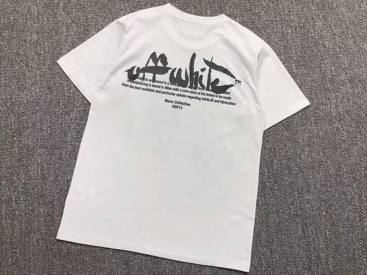 Off White Paint Script Over Tee White