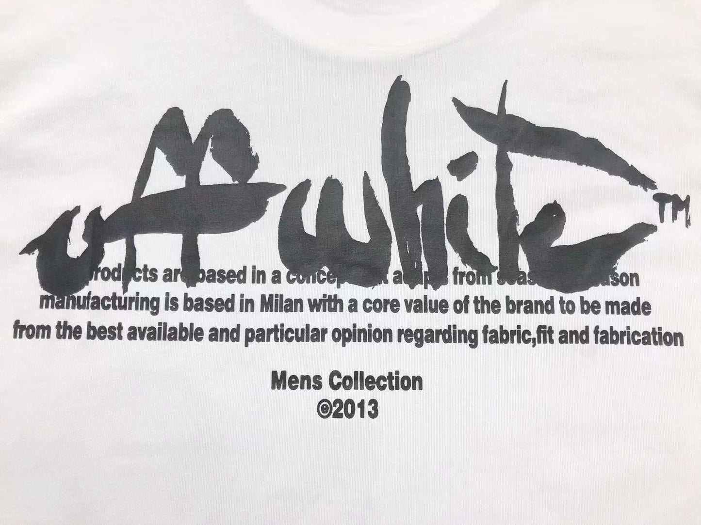 Off White Paint Script Over Tee White