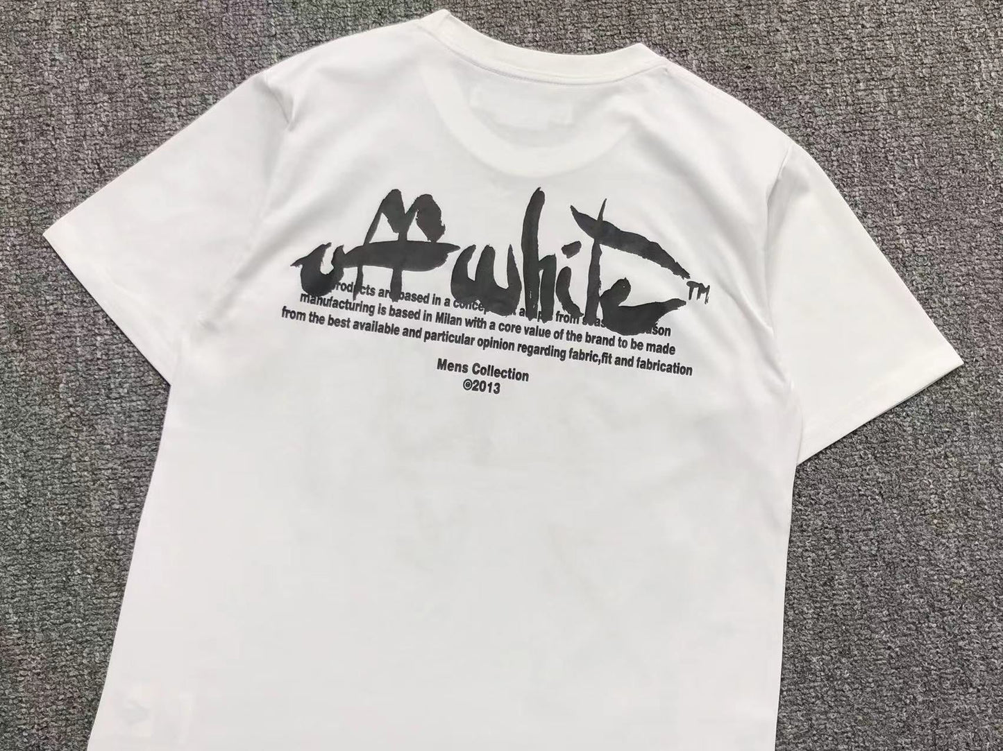 Off White Paint Script Over Tee White