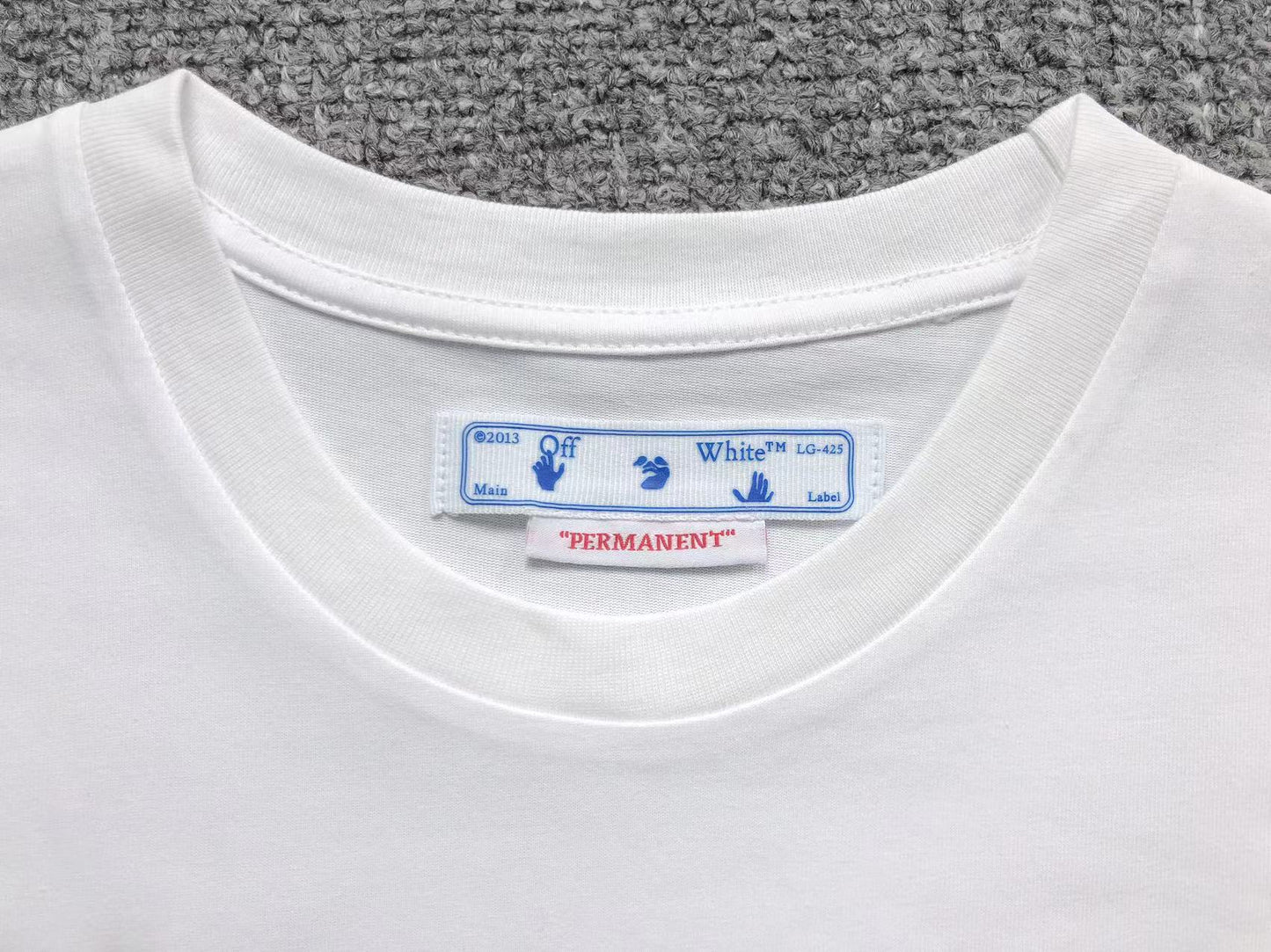 Off White Paint Script Over Tee White