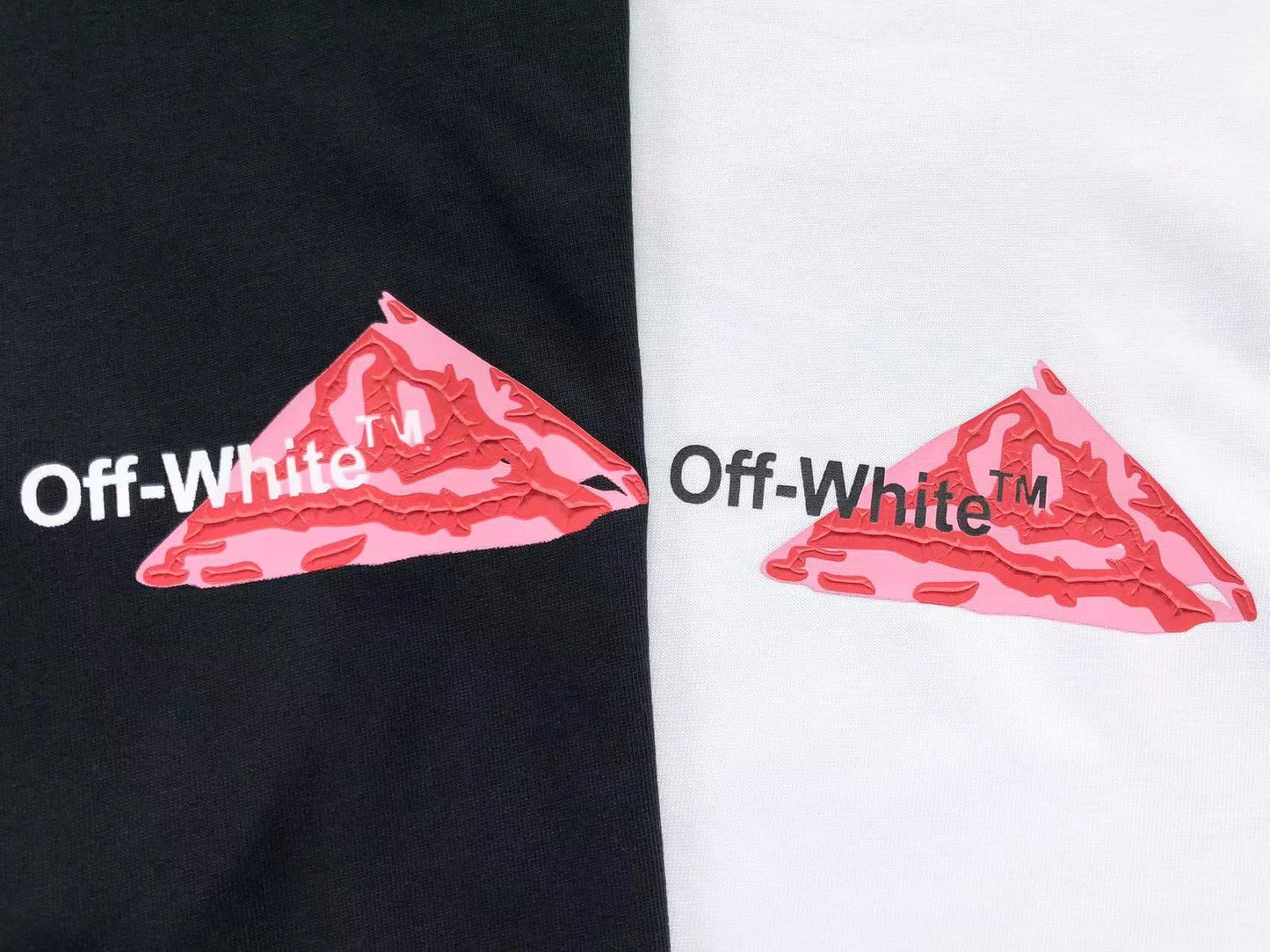 Off White Pink Spray Tee White