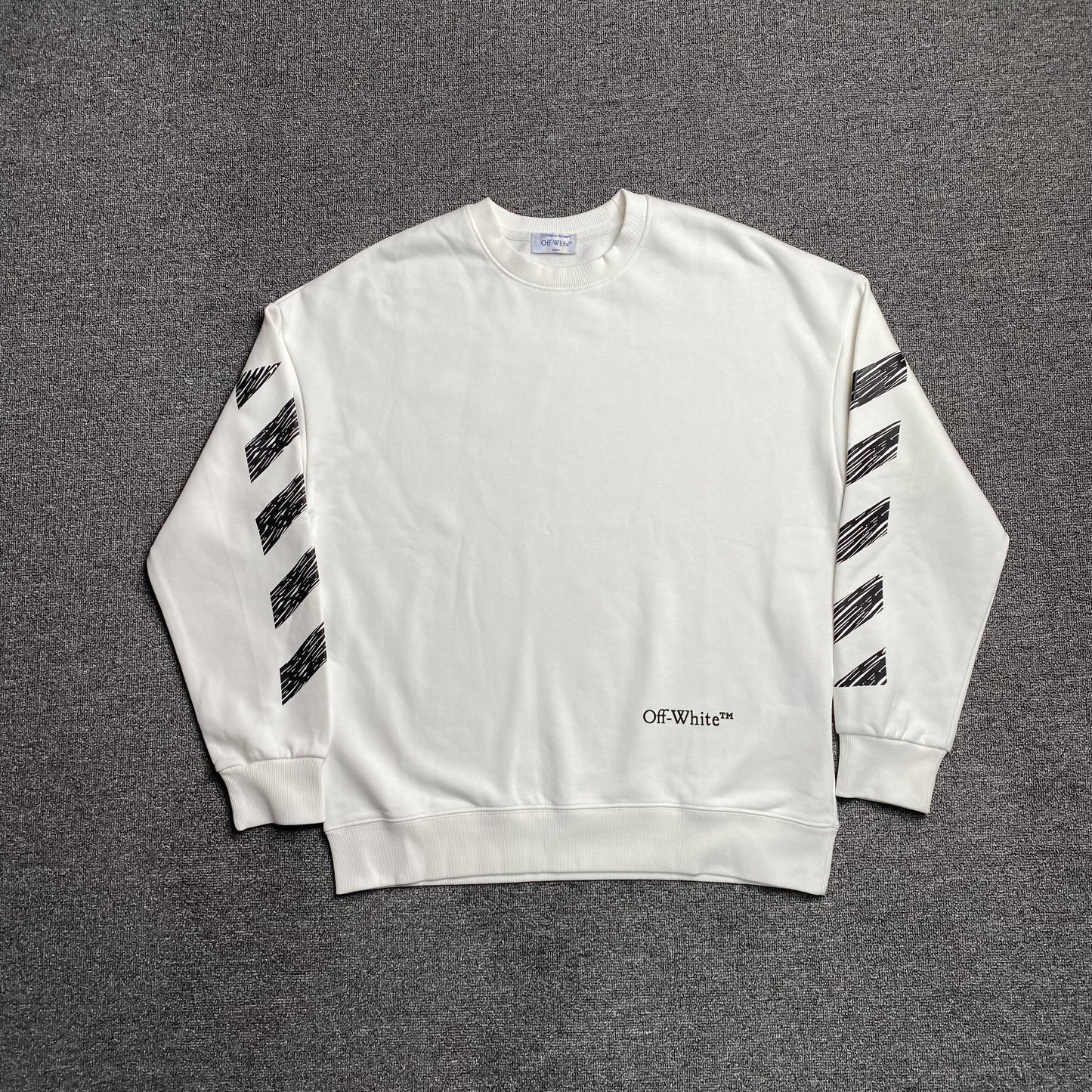 OFF WHITE SCRIBBLE DIAG CREWNECK WHITE