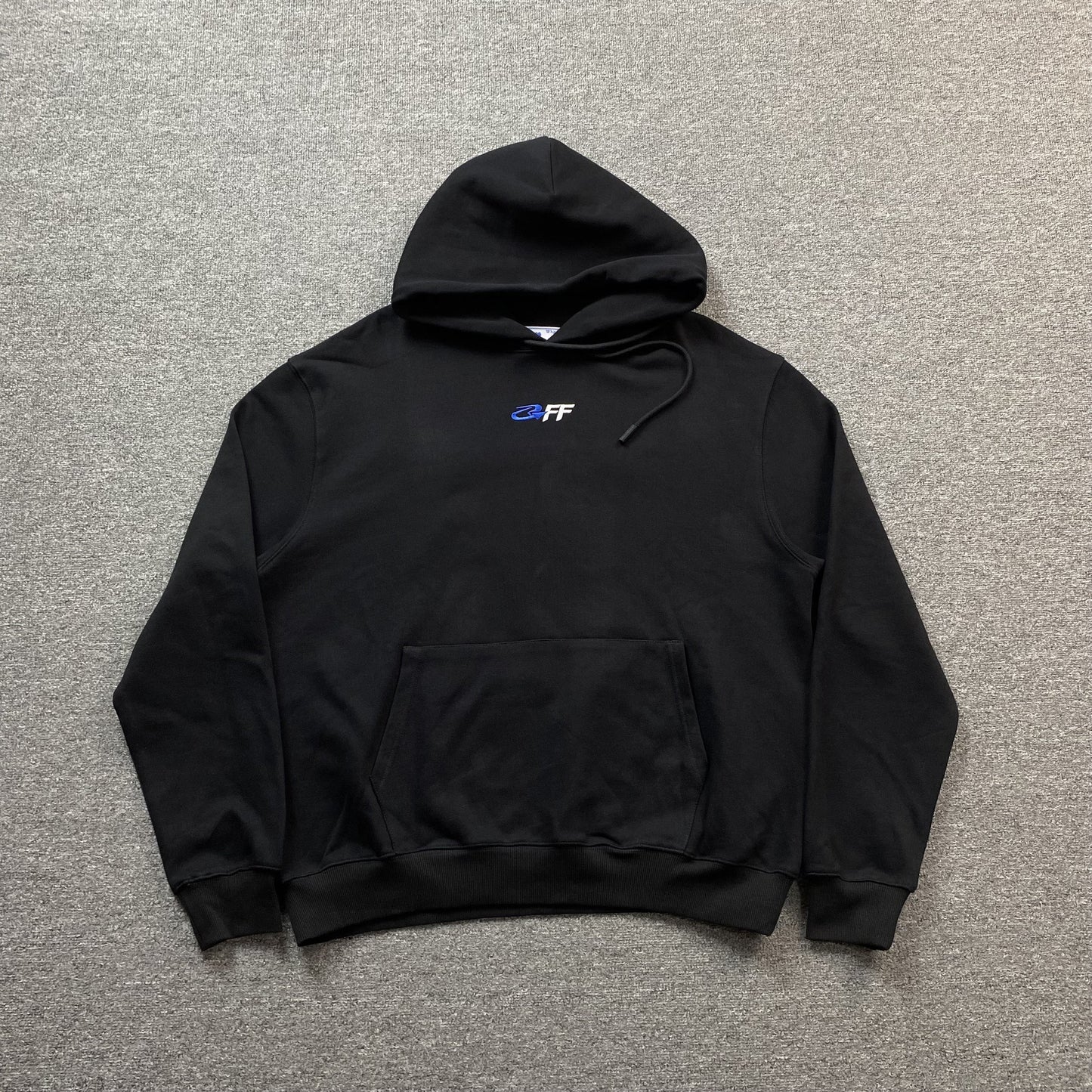 OFF WHITE SLOGAN HOODIE BLACK