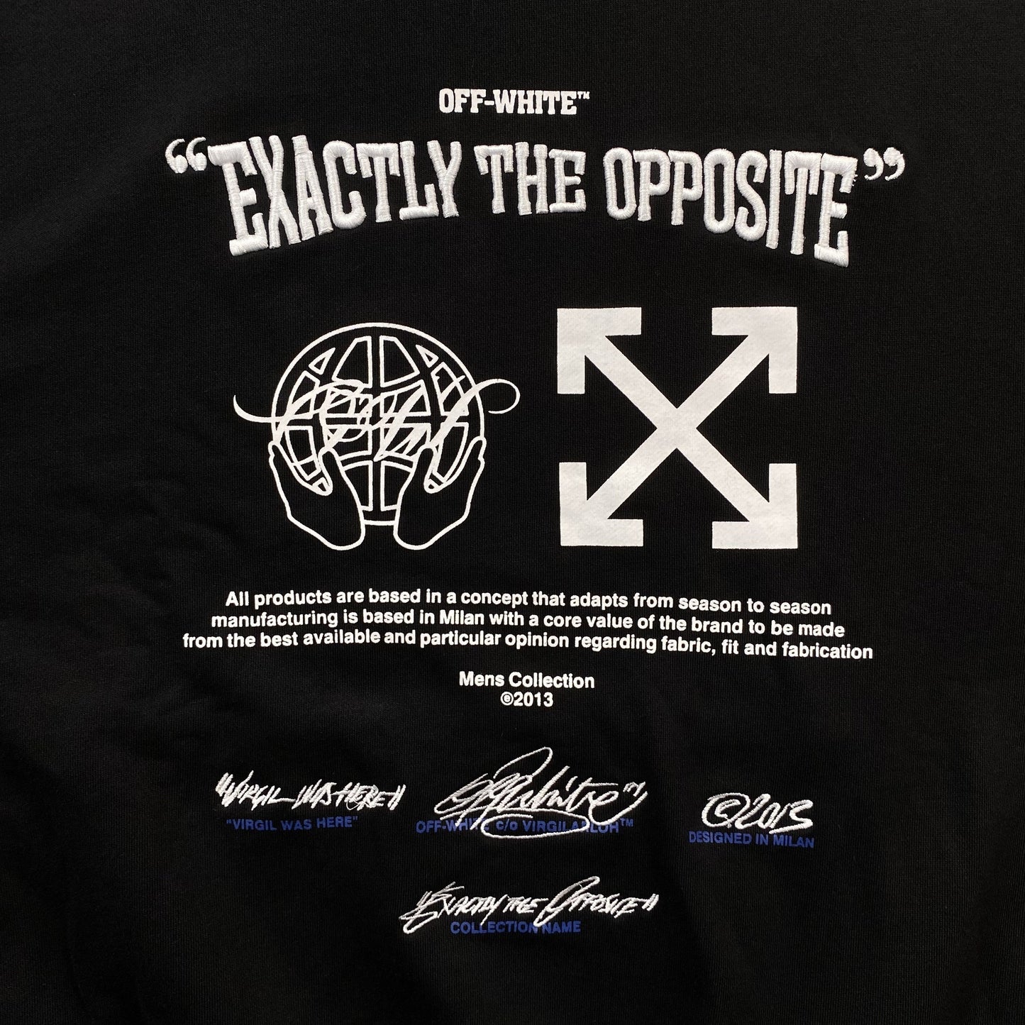 OFF WHITE SLOGAN HOODIE BLACK