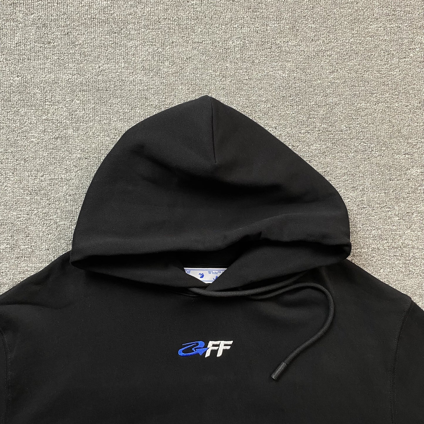 OFF WHITE SLOGAN HOODIE BLACK